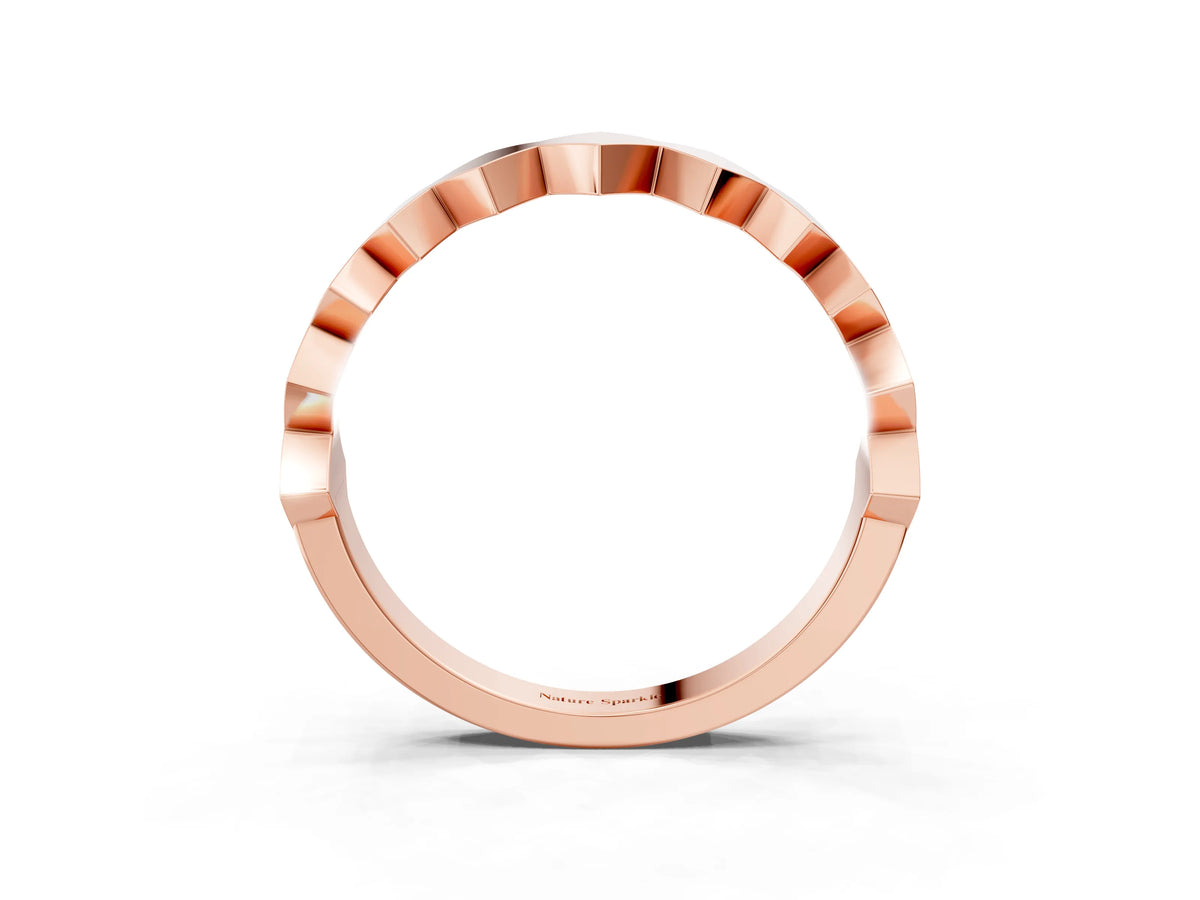 Rose gold Zigzag Chevron Band with No Stone_3