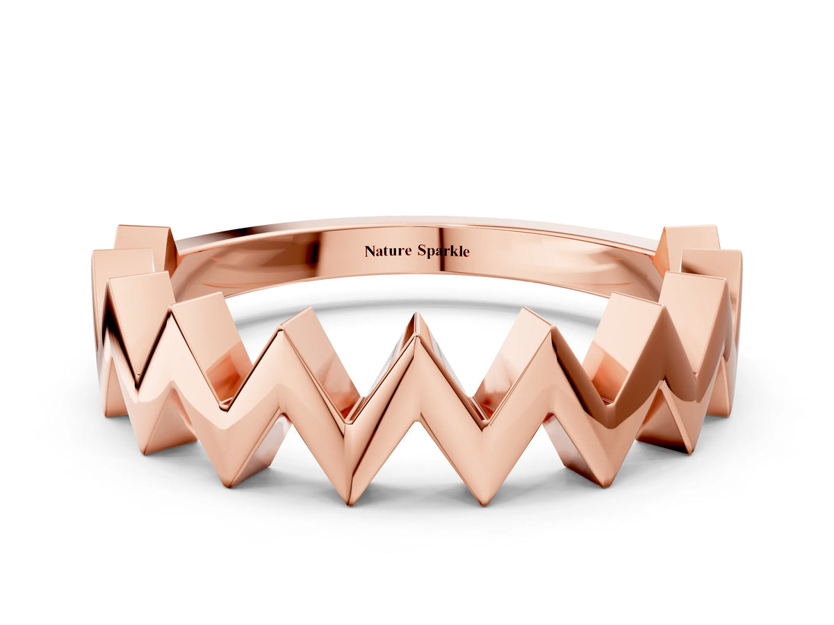 Rose gold Zigzag Chevron Band