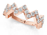Rose gold Zigzag Diamond Pave Round Eternity Band with Prong Setting_1