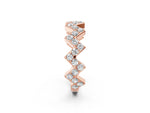 Rose gold Zigzag Diamond Pave Round Eternity Band with Prong Setting_2
