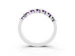 Round Amethyst Anniversary Band in Platinum with Channel Setting and Vertical Prongs_3