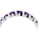 Round Amethyst Anniversary Band in Platinum with Channel Setting and Vertical Prongs_4