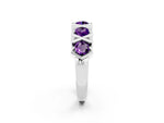 Round Amethyst Channel Set Band in Silver with X-Prong Detail_2