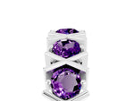 Round Amethyst Channel Set Band in Silver with X-Prong Detail_5