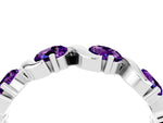 Round Amethyst Half Eternity Band in Silver with Wave Prong Setting_4
