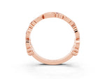 Round Amethyst Leaf Motif Eternity Band in Rose gold with Bezel Setting_3