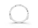 Round Amethyst Leaf Motif Eternity Band in White gold with Bezel Setting_3