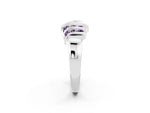 Round Amethyst Multi-Row Crossover Band in Silver with Polished Curves_2