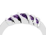Round Amethyst Multi-Row Crossover Band in Silver with Polished Curves_4