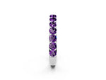 Round Amethyst Polished Half Eternity Band in Platinum with Classic Prong Setting_2