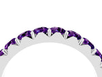 Round Amethyst Polished Half Eternity Band in Silver with Classic Prong Setting_4
