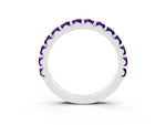 Round Amethyst Polished Half Eternity Band in White gold with Classic Prong Setting_3