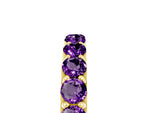 Round Amethyst Polished Half Eternity Band in Yellow gold with Classic Prong Setting_5