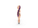 Round Amethyst Twisted Infinity Band in Rose gold with Prong Setting_2