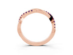 Round Amethyst Twisted Infinity Band in Rose gold with Prong Setting_3