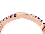Round Amethyst Twisted Infinity Band in Rose gold with Prong Setting_4