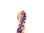 Round Amethyst Twisted Infinity Band in Rose gold with Prong Setting_5