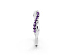 Round Amethyst Twisted Infinity Band in Silver with Prong Setting_2