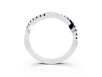 Round Amethyst Twisted Infinity Band in Silver with Prong Setting_3