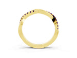 Round Amethyst Twisted Infinity Band in Yellow gold with Prong Setting_3