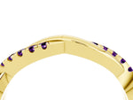 Round Amethyst Twisted Infinity Band in Yellow gold with Prong Setting_4