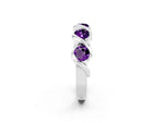 Round Amethyst Wave Band in Silver with Channel Setting and Shared Prongs_2