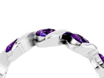 Round Amethyst Wave Band in Silver with Channel Setting and Shared Prongs_4