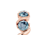 Round Aquamarine Half Eternity Band in Rose gold with Wave Prong Setting_5