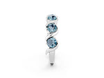 Round Aquamarine Half Eternity Band in Silver with Wave Prong Setting_2