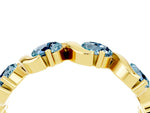 Round Aquamarine Half Eternity Band in Yellow gold with Wave Prong Setting_4