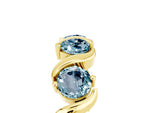 Round Aquamarine Half Eternity Band in Yellow gold with Wave Prong Setting_5