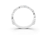 Round Aquamarine Leaf Motif Eternity Band in Platinum with Bezel Setting_3