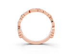 Round Aquamarine Leaf Motif Eternity Band in Rose gold with Bezel Setting_3