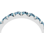 Round Aquamarine Polished Half Eternity Band in Platinum with Classic Prong Setting_4