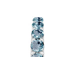 Round Aquamarine Polished Half Eternity Band in Platinum with Classic Prong Setting_5