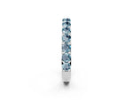 Round Aquamarine Polished Half Eternity Band in White gold with Classic Prong Setting_2