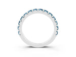 Round Aquamarine Polished Half Eternity Band in White gold with Classic Prong Setting_3