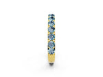 Round Aquamarine Polished Half Eternity Band in Yellow gold with Classic Prong Setting_2