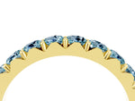 Round Aquamarine Polished Half Eternity Band in Yellow gold with Classic Prong Setting_4