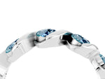 Round Aquamarine Wave Band in White gold with Channel Setting and Shared Prongs_4