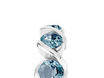 Round Aquamarine Wave Band in White gold with Channel Setting and Shared Prongs_5