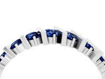 Round Blue Sapphire Anniversary Band in White gold with Channel Setting and Vertical Prongs_4
