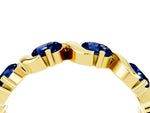 Round Blue Sapphire Half Eternity Band in Yellow gold with Wave Prong Setting_4