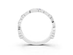 Round Blue Sapphire Leaf Motif Eternity Band in Silver with Bezel Setting_3