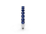 Round Blue Sapphire Polished Half Eternity Band in Silver with Classic Prong Setting_2
