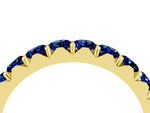 Round Blue Sapphire Polished Half Eternity Band in Yellow gold with Classic Prong Setting_4