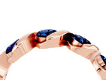 Round Blue Sapphire Wave Band in Rose gold with Channel Setting and Shared Prongs_4