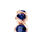 Round Blue Sapphire Wave Band in Rose gold with Channel Setting and Shared Prongs_5