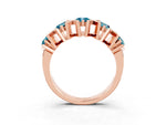 Round Blue Topaz Channel Set Band in Rose gold with X-Prong Detail_3