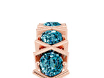 Round Blue Topaz Channel Set Band in Rose gold with X-Prong Detail_5